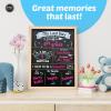 imageLoddie Doddie  FirstLast Day of School Board and Chalk Markers  14 X 11 Double Sided Rustic Frame with Printed Surface  First Day Back to School Supplies Signs  2 Markers Rustic BrownLight Wood