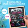 imageLoddie Doddie  FirstLast Day of School Board and Chalk Markers  14 X 11 Double Sided Rustic Frame with Printed Surface  First Day Back to School Supplies Signs  2 Markers Rustic BrownLight Wood