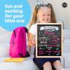 imageLoddie Doddie  FirstLast Day of School Board and Chalk Markers  14 X 11 Double Sided Rustic Frame with Printed Surface  First Day Back to School Supplies Signs  2 Markers Rustic BrownLight Wood