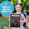 imageLoddie Doddie  FirstLast Day of School Board and Chalk Markers  14 X 11 Double Sided Rustic Frame with Printed Surface  First Day Back to School Supplies Signs  2 Markers Rustic BrownLight Wood