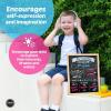 imageLoddie Doddie  FirstLast Day of School Board and Chalk Markers  14 X 11 Double Sided Rustic Frame with Printed Surface  First Day Back to School Supplies Signs  2 Markers Rustic BrownLight Wood