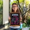 imageLoddie Doddie  FirstLast Day of School Board and Chalk Markers  14 X 11 Double Sided Rustic Frame with Printed Surface  First Day Back to School Supplies Signs  2 Markers Rustic BrownRustic Brown