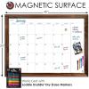 imageLoddie Doddie  Magnetic Dry Erase Calendar Board Dry Erase Board for Wall Wall Mount White Board Calendar Home or Office Decor for toDo Lists Rustic Wood Frame 30 inches x 40 inches