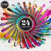 imageLoddie Doddie Chalk Markers  Pack of 16 6mm Reversible Bullet ampamp Chisel Tips  NonToxic DustFree Erasable Liquid Chalk Ink  Dry Erase Markers for Glass Windows ampamp Whiteboards1 Count Pack of 24