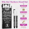 imageLoddie Doddie Chalk Markers for Blackboard ampamp Windows  10 Count Earth Tones 6mm Chisel ampamp Bullet Tip  SmudgeProof Erasable Liquid Chalk Pens with Reversible TipsBright White
