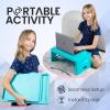 imageLoddie Doddie Foldable Lap Desk with Storage Pocket  Blush Portable Lap TableTray for Laptops Crafts Travel Breakfast in Bed Gaming Kids ampamp Teens  Floor Desk for KidsTeal Blue