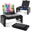 imageLoddie Doddie Foldable Lap Desk with Storage Pocket  Blush Portable Lap TableTray for Laptops Crafts Travel Breakfast in Bed Gaming Kids ampamp Teens  Floor Desk for KidsBlack