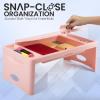 imageLoddie Doddie Foldable Lap Desk with Storage Pocket  Blush Portable Lap TableTray for Laptops Crafts Travel Breakfast in Bed Gaming Kids ampamp Teens  Floor Desk for KidsBlush