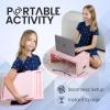 imageLoddie Doddie Foldable Lap Desk with Storage Pocket  Blush Portable Lap TableTray for Laptops Crafts Travel Breakfast in Bed Gaming Kids ampamp Teens  Floor Desk for KidsBlush