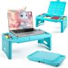 imageLoddie Doddie Foldable Lap Desk with Storage Pocket  Blush Portable Lap TableTray for Laptops Crafts Travel Breakfast in Bed Gaming Kids ampamp Teens  Floor Desk for KidsTeal Blue