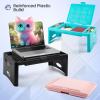 imageLoddie Doddie Foldable Lap Desk with Storage Pocket  Blush Portable Lap TableTray for Laptops Crafts Travel Breakfast in Bed Gaming Kids ampamp Teens  Floor Desk for KidsTeal Blue