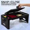 imageLoddie Doddie Foldable Lap Desk with Storage Pocket  Blush Portable Lap TableTray for Laptops Crafts Travel Breakfast in Bed Gaming Kids ampamp Teens  Floor Desk for KidsBlack