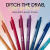 imageLoddie Doddie Gel Pens for Journaling ampamp Note Taking  Black 8Pack 07 mm Medium Point Smooth Writing No Smudge No Bleed Retractable PensJewel Tones