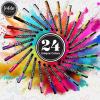 imageLoddie Doddie Liquid Chalk Markers  Pack of 24 Dust Free 1mm Fine Tip Erasable Ink for Blackboard Windows and Glass  Chalkboard Markers