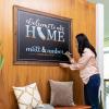imageLoddie Doddie Magnetic Chalkboard  46quot x 345quot with Rustic Frame  EasytoErase Large Magnetic Board for Kitchen ampamp Wall Decor  Hanging Black ChalkboardRustic Frame