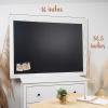 imageLoddie Doddie Magnetic Chalkboard  46quot x 345quot with Rustic Frame  EasytoErase Large Magnetic Board for Kitchen ampamp Wall Decor  Hanging Black ChalkboardWhite Rustic Frame