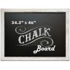 imageLoddie Doddie Magnetic Chalkboard  46quot x 345quot with Rustic Frame  EasytoErase Large Magnetic Board for Kitchen ampamp Wall Decor  Hanging Black ChalkboardWhite Rustic Frame