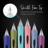 imageLoddie Doddie Retractable Gel Pens for Journaling  05mm Fine Tip 6Pack Colored Barrels ampamp Black Ink  Silent Click ampamp Smooth Writing Pens  QuickDry Ink ampamp Ergonomic Grip