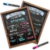 imageLoddie Doddie  FirstLast Day of School Board and Chalk Markers  14 X 11 Double Sided Rustic Frame with Printed Surface  First Day Back to School Supplies Signs  2 Markers Rustic BrownRustic Brown