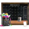 imageLoddie Doddie 18x24 Rustic Framed Chalkboard Calendar and Bulletin Combo Calendar with Cork Board 24ct Color Collection of Chalk Markers Perfect for Organizing Your Space
