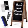 imageLoddie Doddie 40quot x 20quot Outdoor Sandwich Board Sign  DualSided AFrame Chalkboard Easel with Chalk Markers ampamp Accessories  Free Standing Extra Large Magnetic Chalkboard Sign