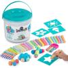 imageLoddie Doddie 49pc Sidewalk Chalk Bucket  Pack of 49 Pieces  Outdoor Water Play ampamp Washable Kids Art Supplies  4 Holders 10 Refillable Balls ampamp 4 Stencils for Kids Activities