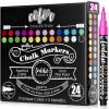 imageLoddie Doddie Liquid Chalk Markers  Pack of 24 Dust Free 1mm Fine Tip Erasable Ink for Blackboard Windows and Glass  Chalkboard Markers