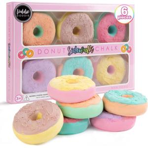 imageLoddie Doddie 6 Pcs Donut Chalk Set  Washable Sidewalk Chalk for Kids Bulk Vibrant and Bold Colors for Kids 3 Fun Summer Playground Outdoor Fun Activities for Children
