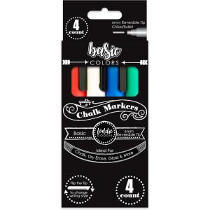 imageLoddie Doddie Chalk Markers  Pack of 16 6mm Reversible Bullet ampamp Chisel Tips  NonToxic DustFree Erasable Liquid Chalk Ink  Dry Erase Markers for Glass Windows ampamp Whiteboards1 Count Pack of 4