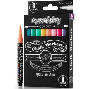 imageLoddie Doddie Chalk Markers for Blackboard ampamp Windows  10 Count Earth Tones 6mm Chisel ampamp Bullet Tip  SmudgeProof Erasable Liquid Chalk Pens with Reversible TipsMacaron Pastel Colors