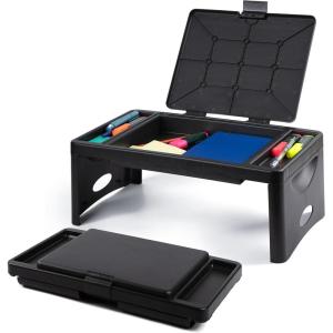 imageLoddie Doddie Foldable Lap Desk with Storage Pocket  Blush Portable Lap TableTray for Laptops Crafts Travel Breakfast in Bed Gaming Kids ampamp Teens  Floor Desk for KidsBlack