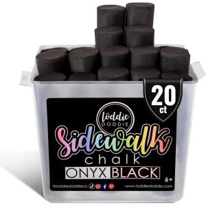 imageLoddie Doddie Sidewalk Chalk for Kids  50 Count 12 Multicolor Jumbo Sticks  NonToxic ampamp Washable Bulk Chalk Pack in Reusable Bucket  Easy Grip for Vibrant Outdoor Kids ActivitiesBlack