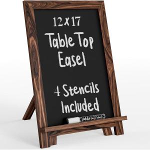 imageLoddie Doddie Chalk Board Easel  Dark Brown Rustic Wood Frame  Chalk Marker Holder ampamp Adjustable Stand  DoubleSided Display for Place Cards ampamp Vendor Booth Display