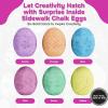 imageLoddie Doddie Sidewalk Chalk Eggs  Pack of 6 FlatBottom Assorted Colors  Chalk Eggs with Toys Inside  Ergonomic Oval Shape ampamp Kids Toys  Washable ampamp Outdoor Product