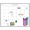 imageLoddie Doddie Magnetic Dry Erase Calendar Whiteboard  17x23 in Aluminum Frame  Spacious Grid for Quick Notes  Magnetic Board for Fridge ampamp Wall Mount  Vibrant Markers ampamp Magnets for Monthly Planner