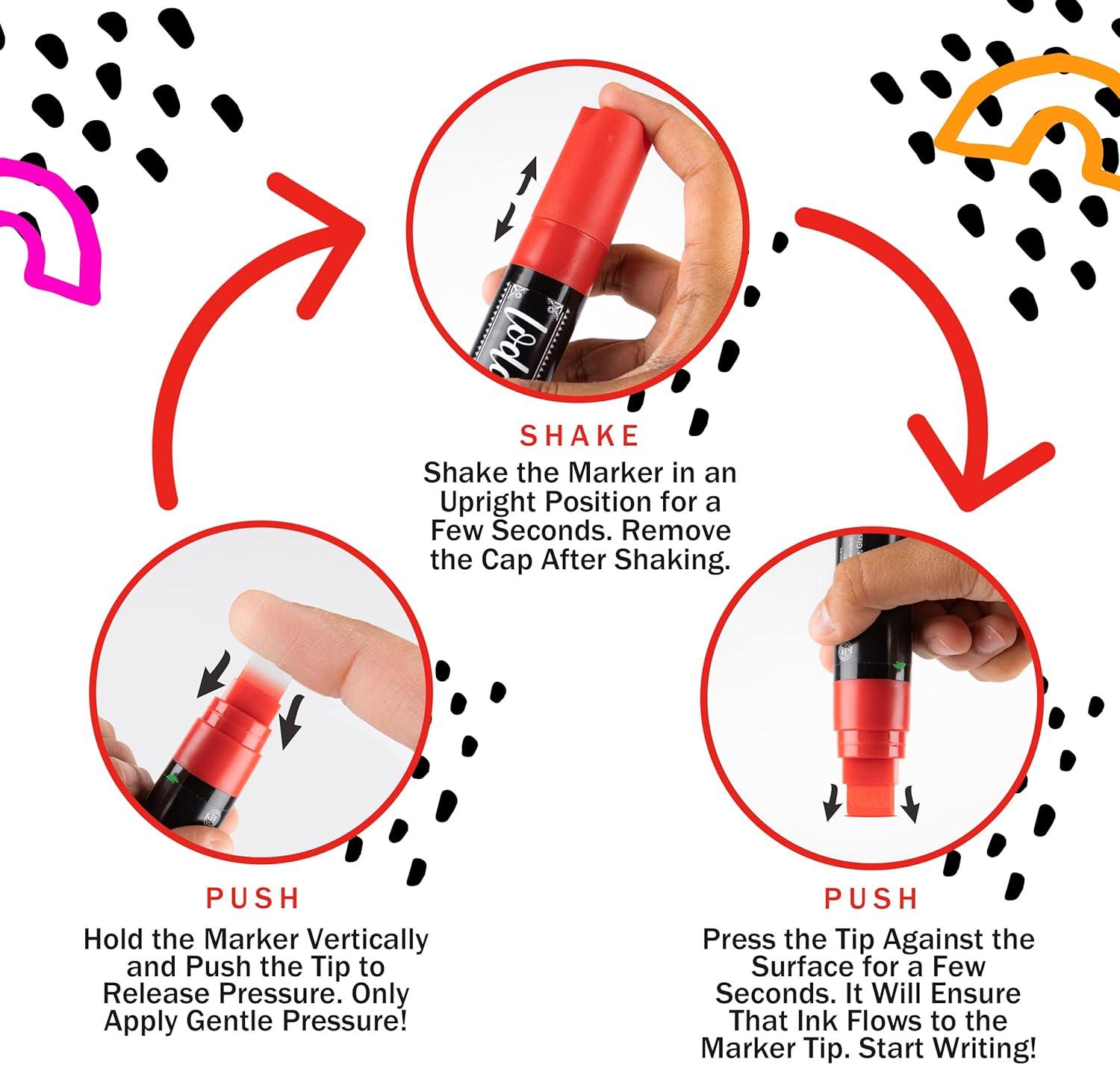 imageLoddie Doddie Jumbo Chalkboard Markers ampamp Chalk Markers  8Pack Multicolor 15mm Chisel Tip  Erasable Chalk Art  Works on Glass ampamp Chalkboard Signs  Bold 15mm Lines for Blackboard Sign