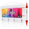 imageLoddie Doddie Acrylic Markers 24 Unique Colors DoubleEnded Multi Surface Art Markers Set with Fine and Brush Tips Portable Storage Case for DIY Projects Crafts and Decor 2448 Unique Colors